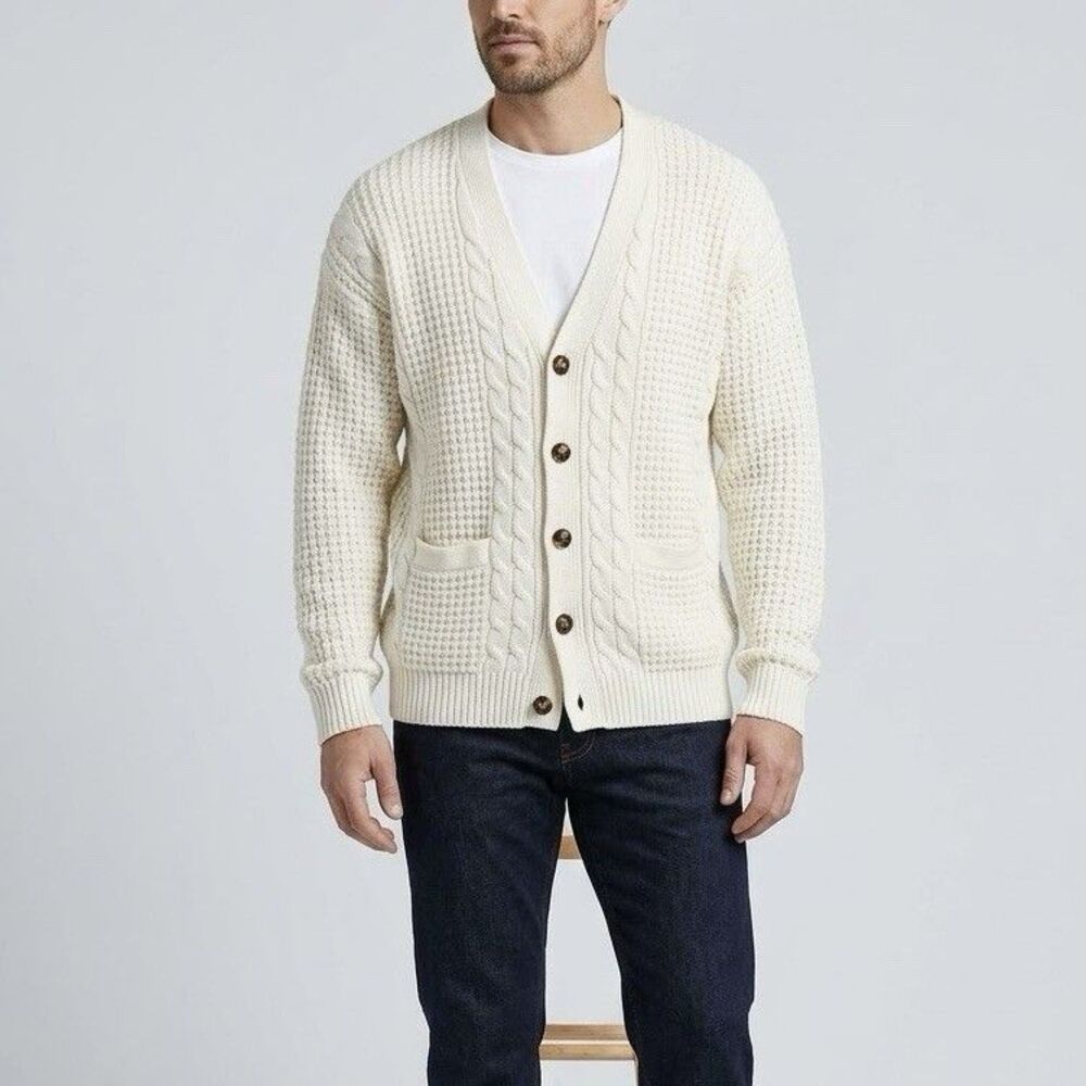 Vintage 90s Towncraft Cardigan Sweater Large Men Grandpacore Dadcore Fall Winter
